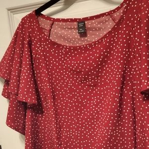 Shein 2xl polka dot blouse
